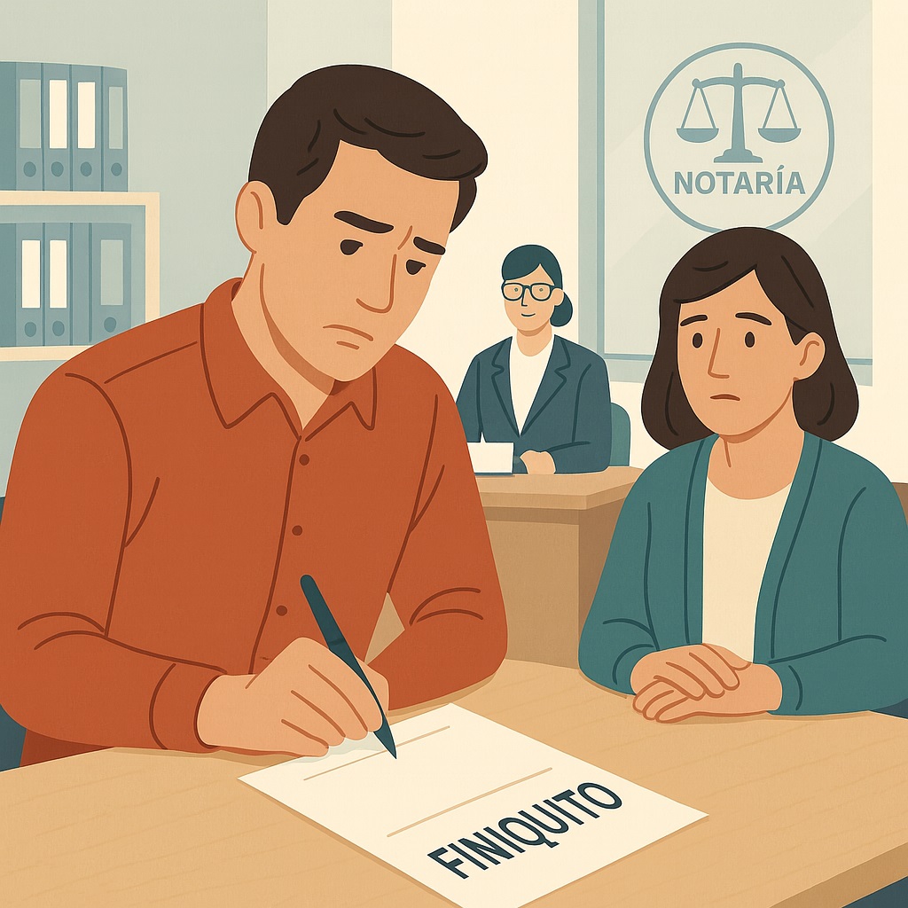 Persona revisando su finiquito antes de firmar en Chile